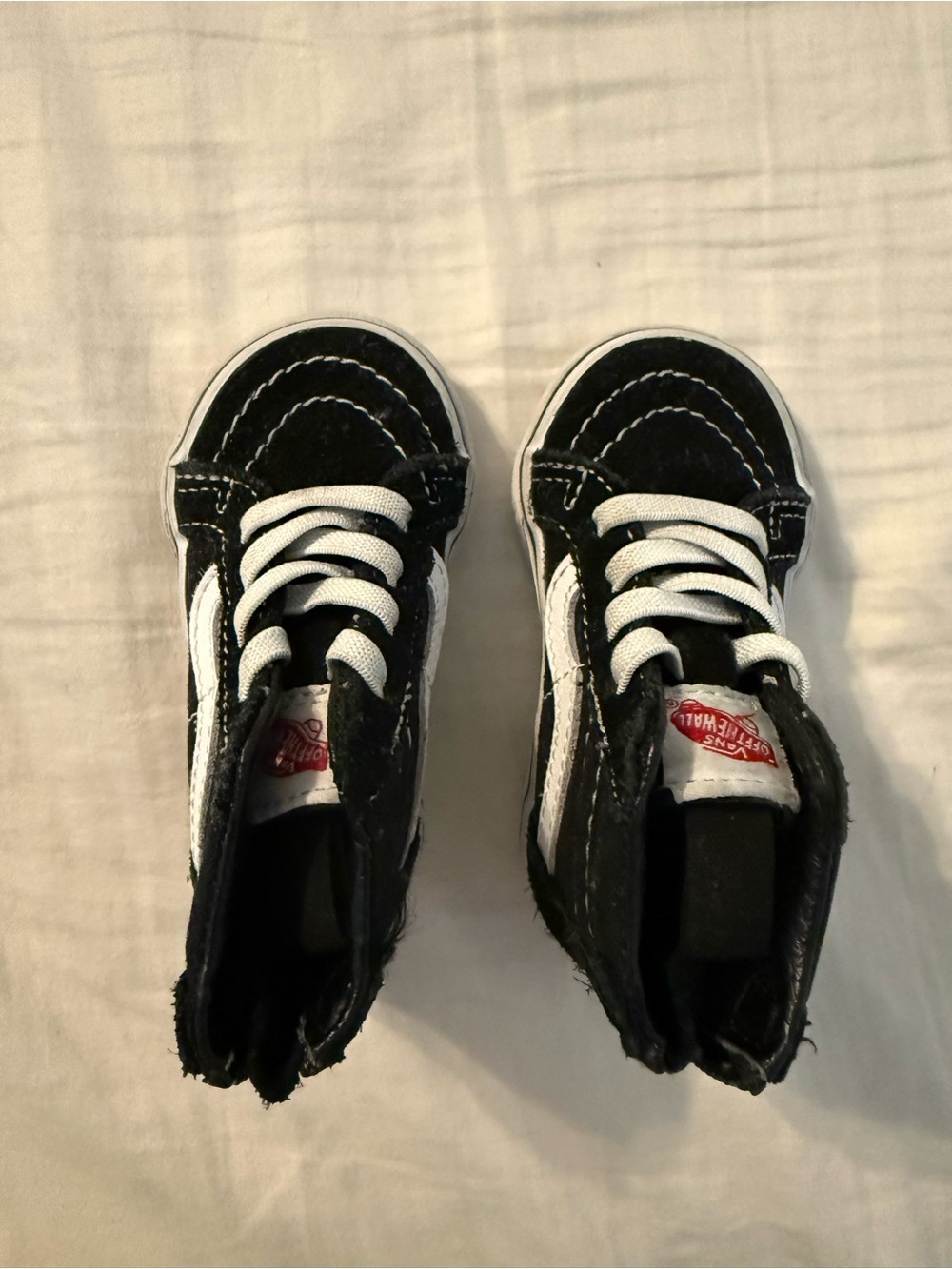 Vans Kids Black and White High-Top Skate Sneakers